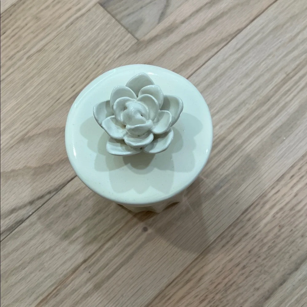 Anthropologie White Ceramic Succulent Decor Butter holder